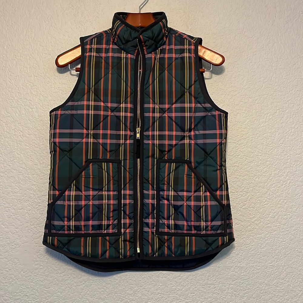 J Crew Excursion Tartan Plaid Zip Vest Jacket